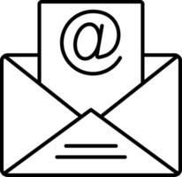 At Sign Line Icon vector
