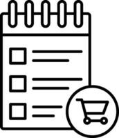 Shopping List Line Icon vector