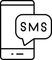 icono de línea de sms vector