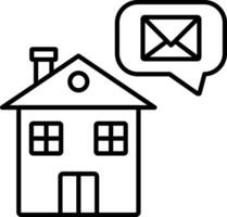 Home Message Line Icon vector