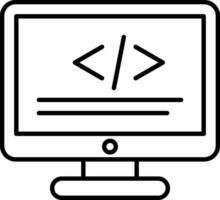 icono de línea de programación vector