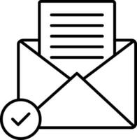 Open Email Line Icon vector