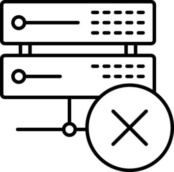 Eliminar datos línea icono vector