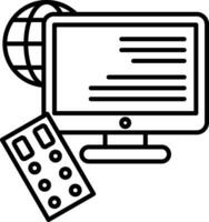 Remote Access Line Icon vector