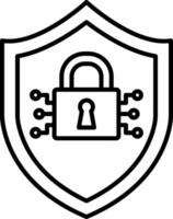 Cyber Security Line Icon vector