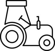 icono de línea de tractor vector