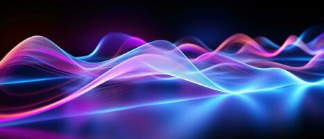 AI generated Mesmerizing abstract light waves in blue and purple. AI generative. photo