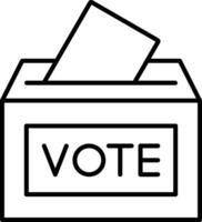icono de línea de cabina de votación vector