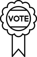 Vote Badge Line Icon vector