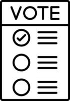 número de votar línea icono vector