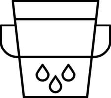 Water Bucket Line Icon vector