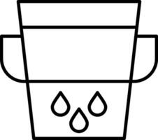 Water Bucket Line Icon vector