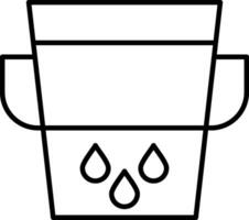 icono de línea de cubo de agua vector