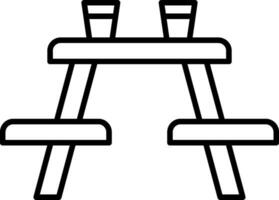 Picnic Table Line Icon vector