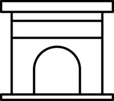 Fireplace Line Icon vector