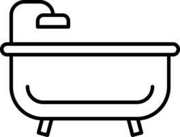 Bath Tub Line Icon vector