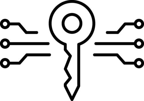Digital Key Line Icon vector