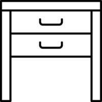 Side Table Line Icon vector