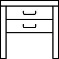 Side Table Line Icon vector