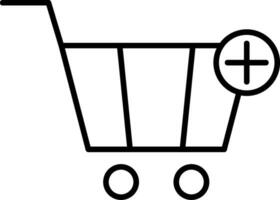 Add To Cart Line Icon vector