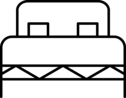 Double Bed Line Icon vector