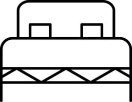 Double Bed Line Icon vector