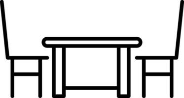 Dining Table Line Icon vector