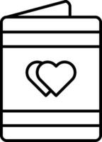 icono de línea de tarjeta de boda vector