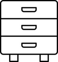 Drawer Line Icon vector