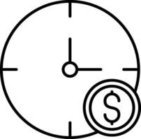 Time Is Money Line Icon vector
