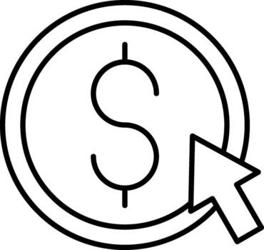 Cost Per Click Line Icon vector