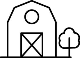 Barn Line Icon vector