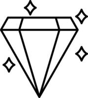 icono de línea de diamante vector