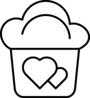 icono de línea de muffin vector