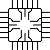 icono de línea de chip vector