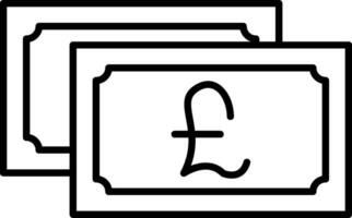 Pound Currency Line Icon vector