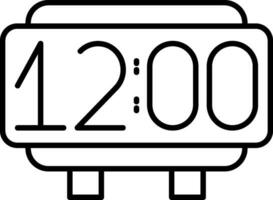 icono de línea de reloj digital vector