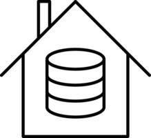 Data House Line Icon vector