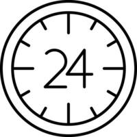 24 Hours Line Icon vector