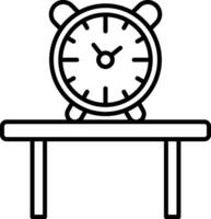 mesa reloj línea icono vector