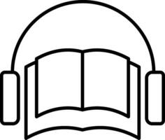 icono de línea de libro de audio vector