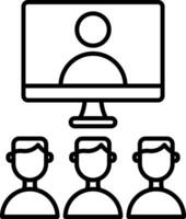 Virtual Class Line Icon vector