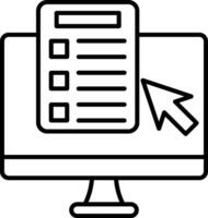 Online Course Line Icon vector