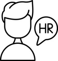 Hr Manager Line Icon vector