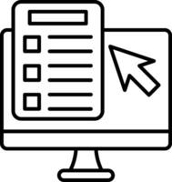 Online Test Line Icon vector