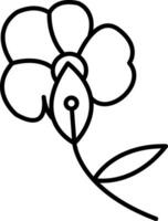 Orchid Line Icon vector