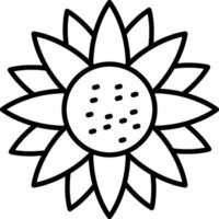 icono de línea de girasol vector