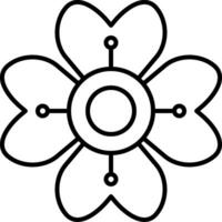 Hydrangea Line Icon vector