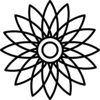 Sunflower Line Icon vector