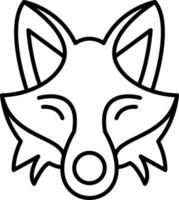 Fox Line Icon vector